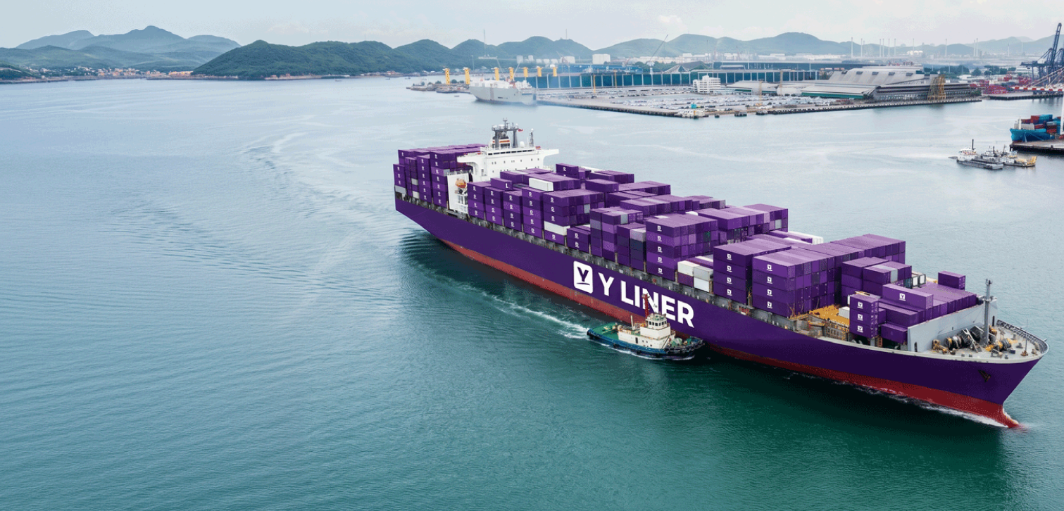 Container vessel carrying Y Liner cargo across regional trade corridors